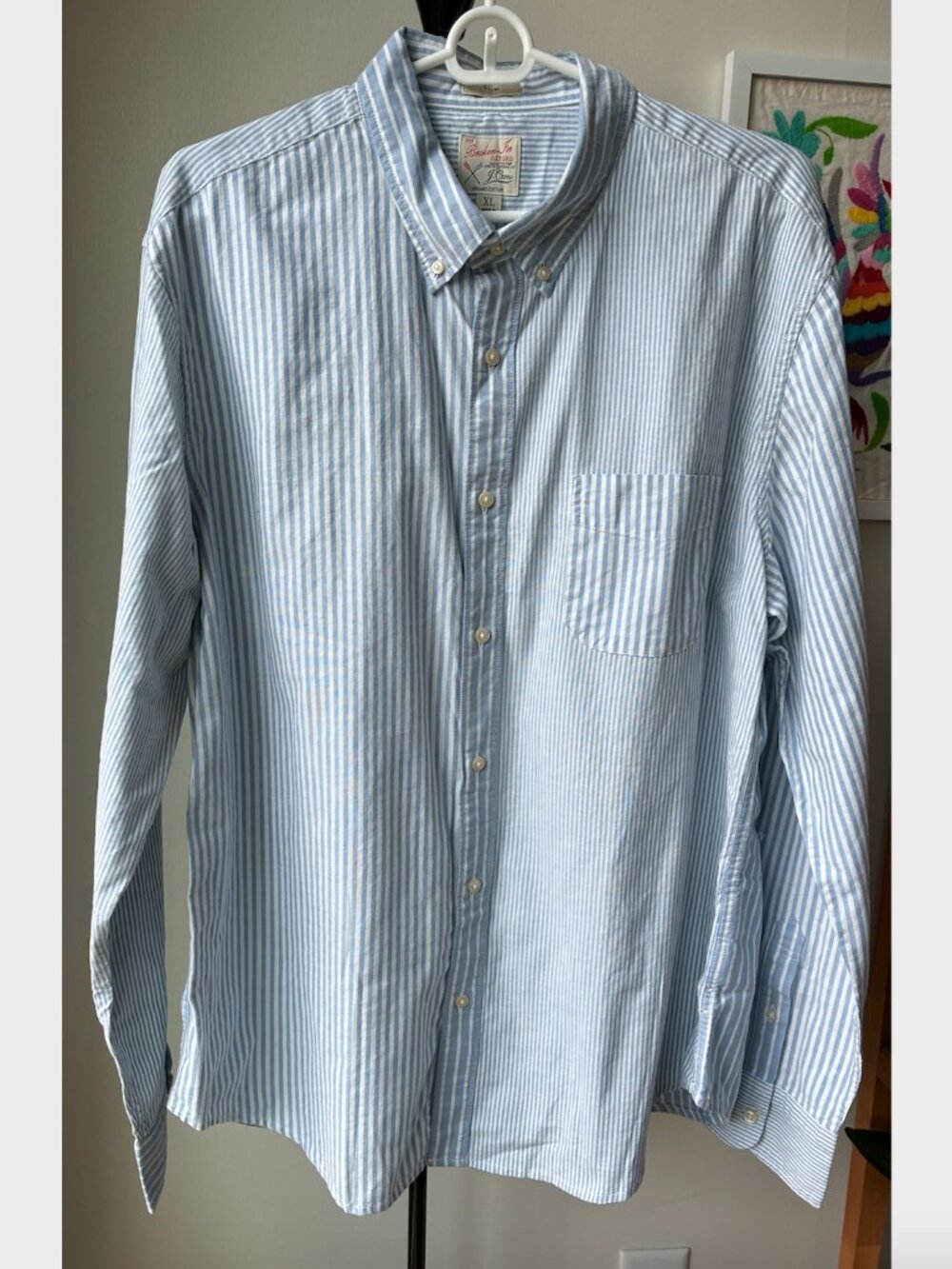 J. Crew NWT Blue and White Striped Long Sleeve - Size XL